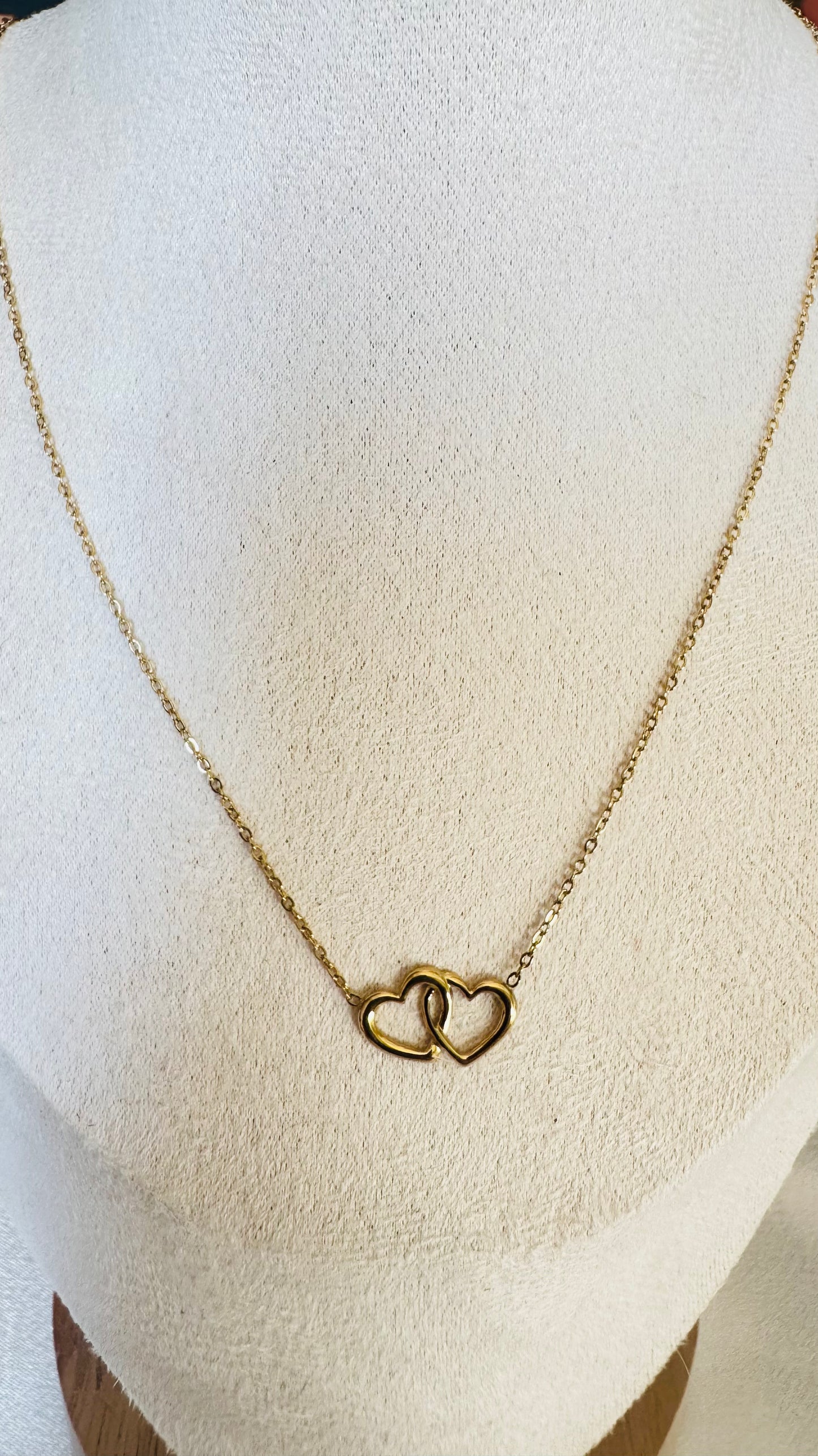 Collier " Duo coeur " Doré