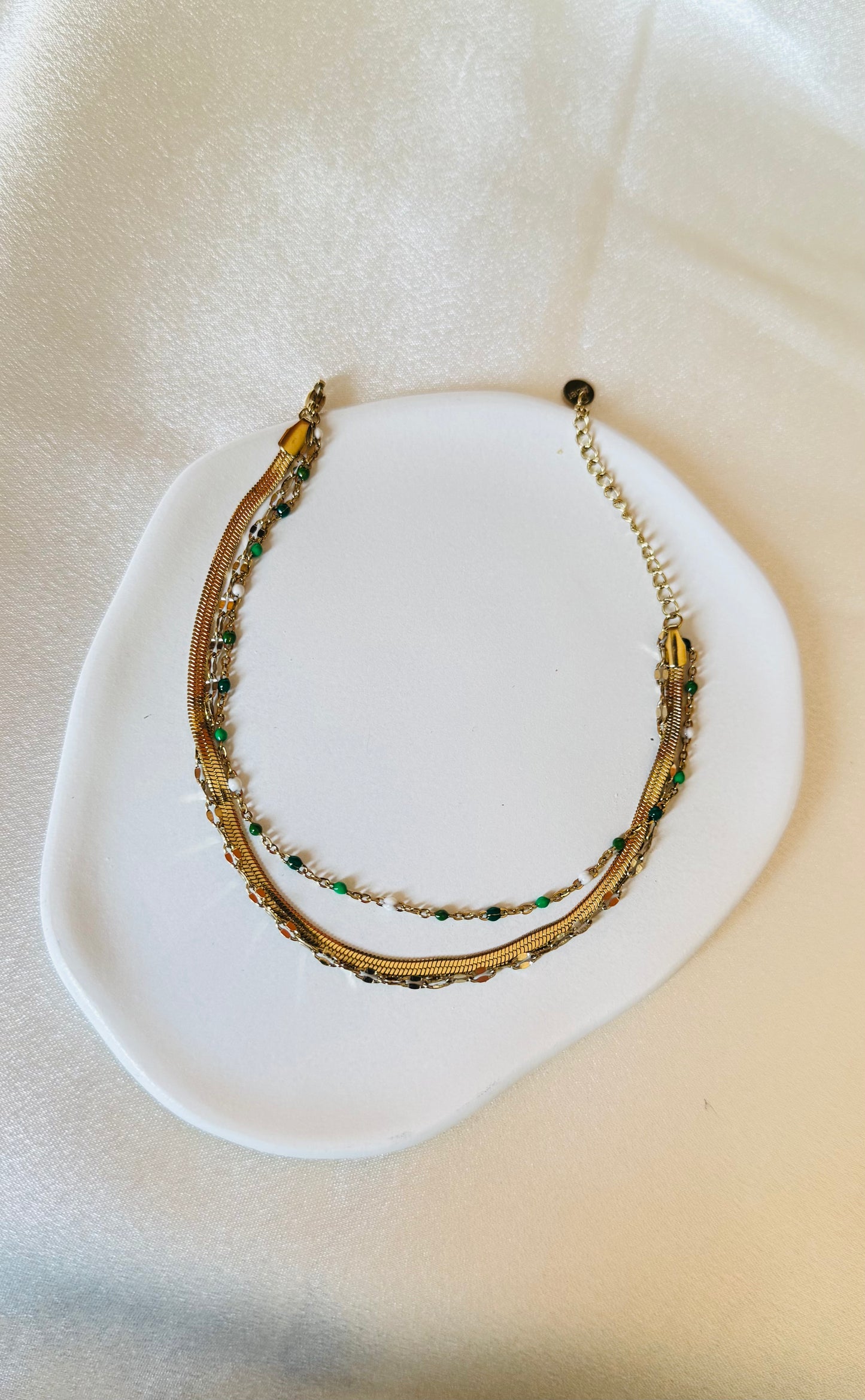 Chaîne de cheville " Triade Émeraude "