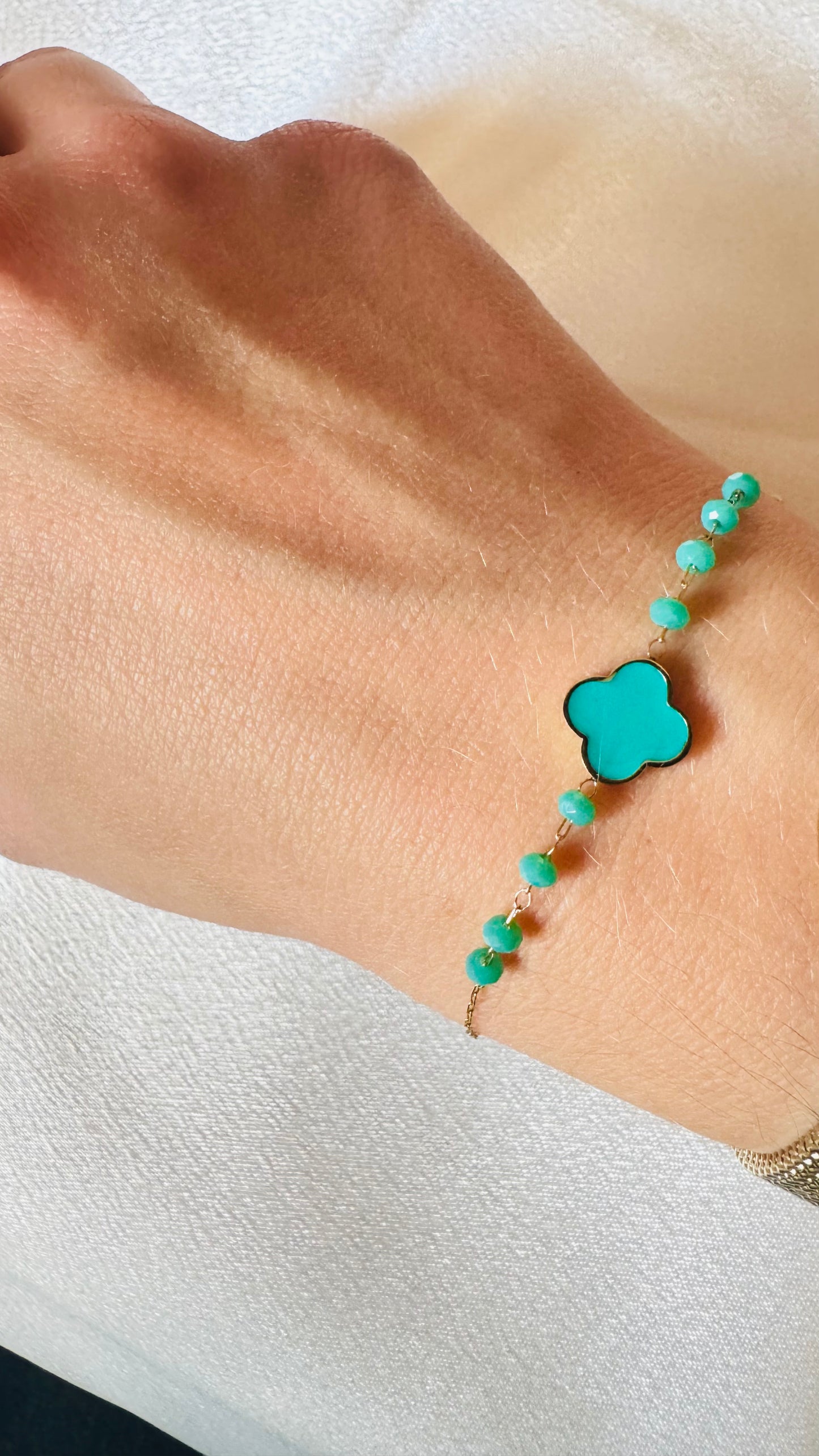 Bracelet Trèfle " Azur "