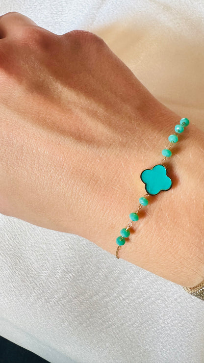 Bracelet Trèfle " Azur "