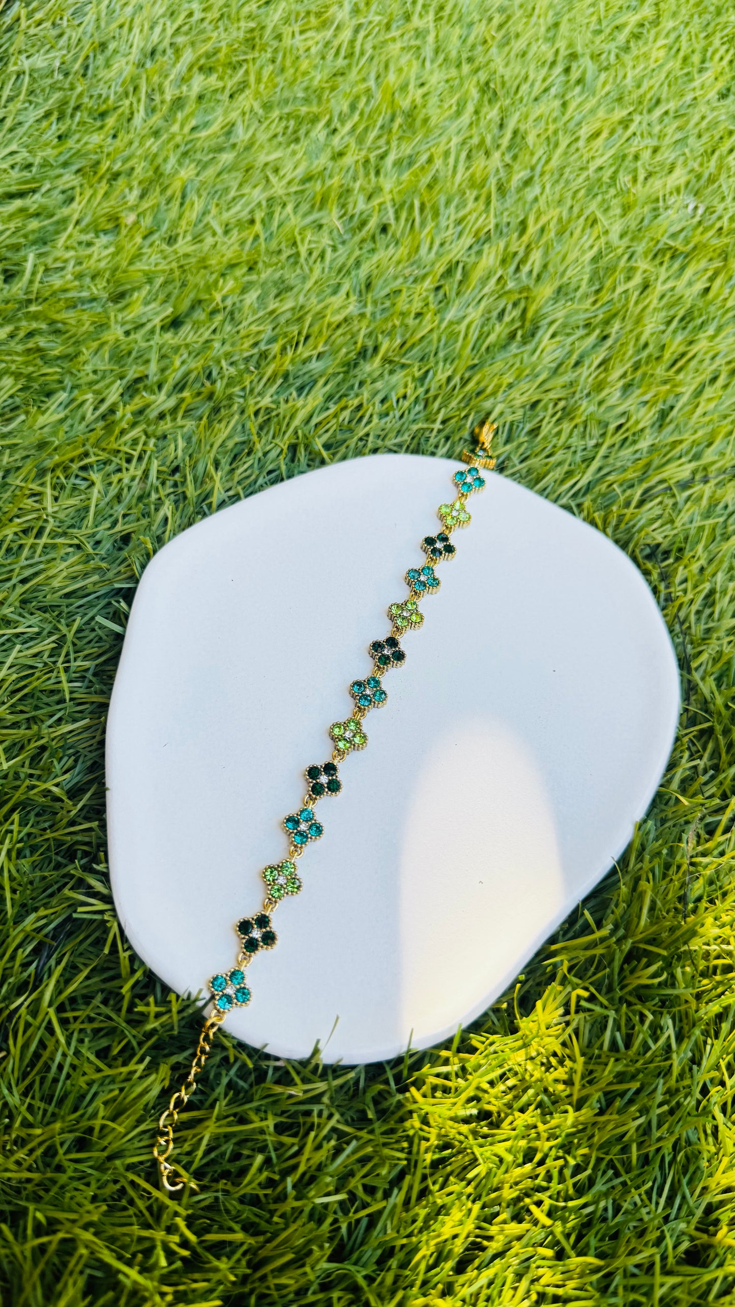 Bracelet Trèfles Trio Vert