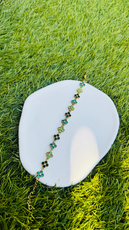 Bracelet Trèfles Trio Vert