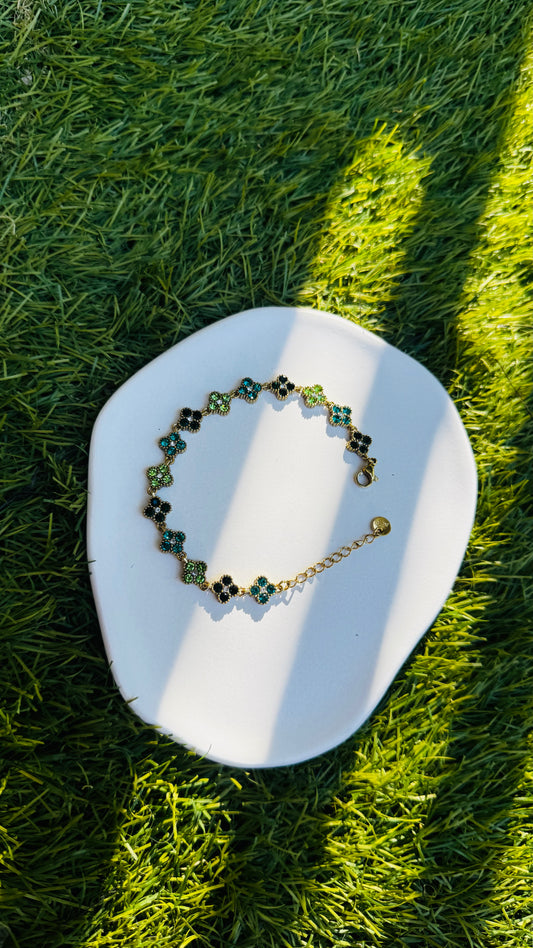 Bracelet Trèfles Trio Vert