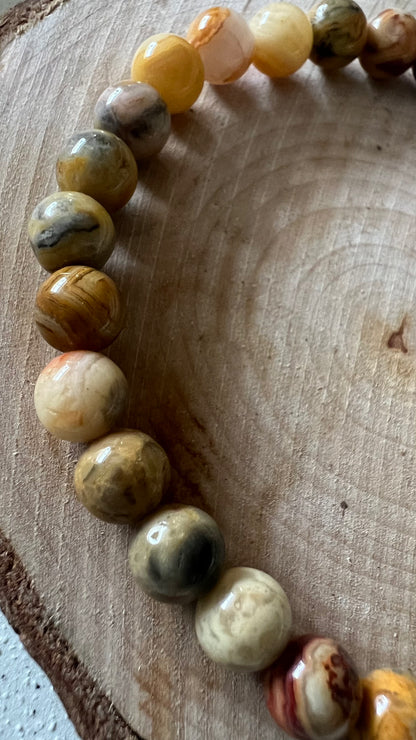 Bracelet pierre  Agate Crazy Lace - Boules 6 mm