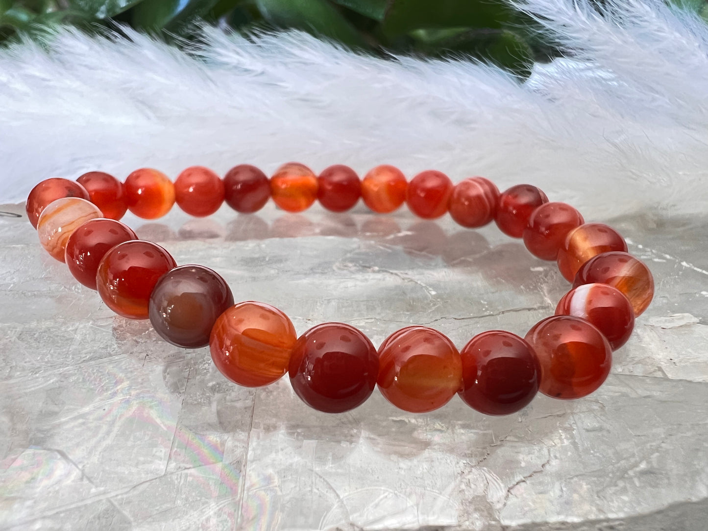 Bracelet enfant en Pierre - Oeil de dragon rouge 6 mm