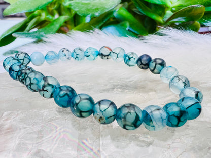 Bracelet enfant en Pierre - Agate de dragon bleue 6 mm