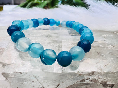 Bracelet enfant en Pierre - Agate Bleue 6 mm