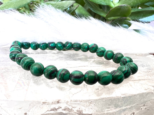 Bracelet enfant en Pierre - Malachite 6 mm