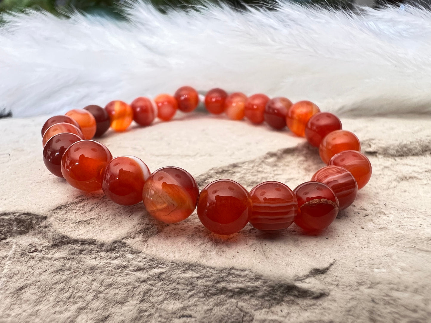 Bracelet enfant en Pierre - Oeil de dragon rouge 6 mm