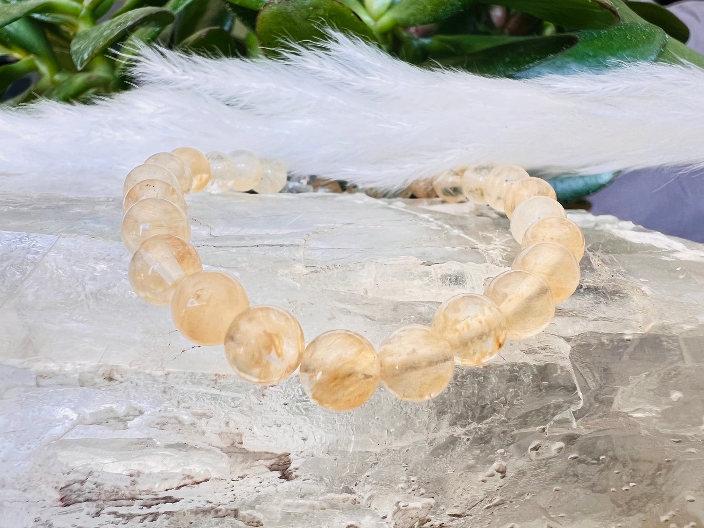 Bracelet pierre Citrine - Boules 6 mm