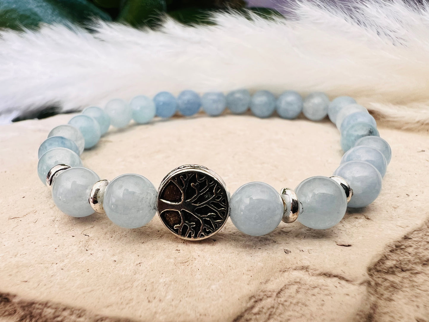 Bracelet pierre Aigue-Marine - Boules 6 mm