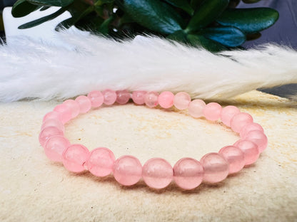 Bracelet pierre Quartz Rose - Boules 6 mm