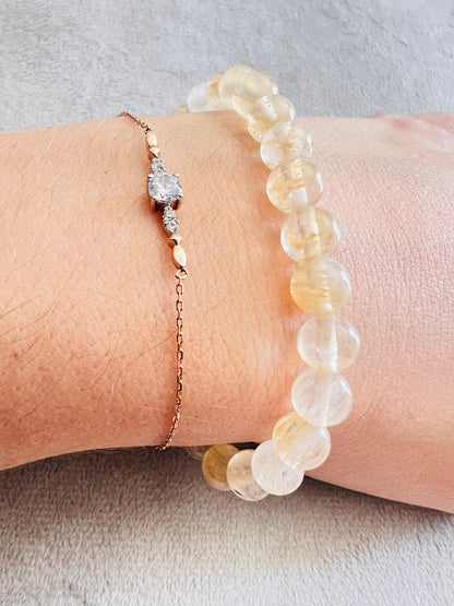 Bracelet pierre Citrine - Boules 6 mm