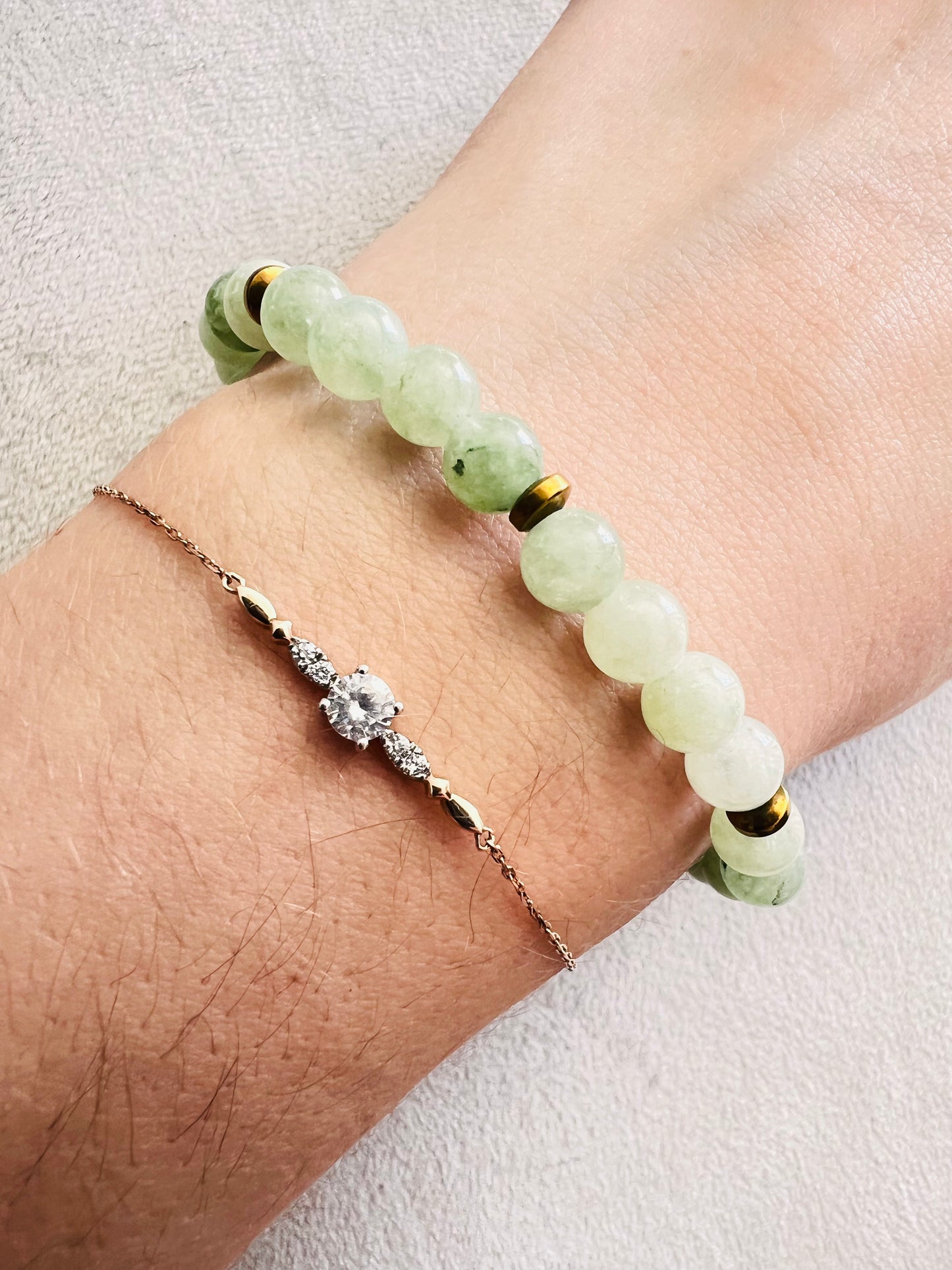Bracelet pierre Jade de Chine - Boules 6 mm