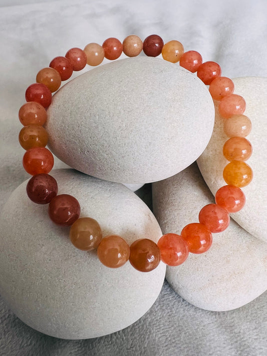 Bracelet pierre Aventurine Orange - Boules 6 mm