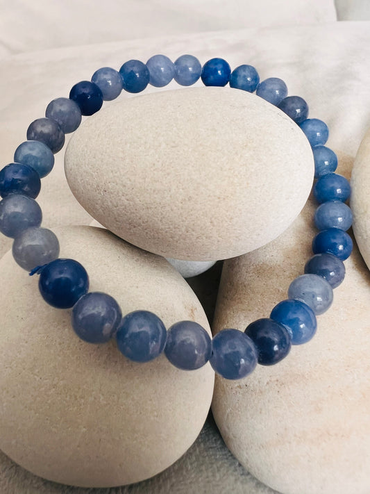 Bracelet pierre Aventurine Bleue - Boules 6 mm