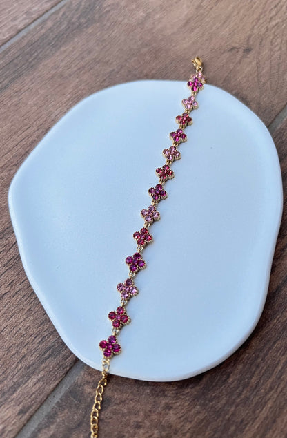 Bracelet Trèfles Trio Rose