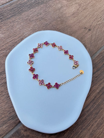 Bracelet Trèfles Trio Rose