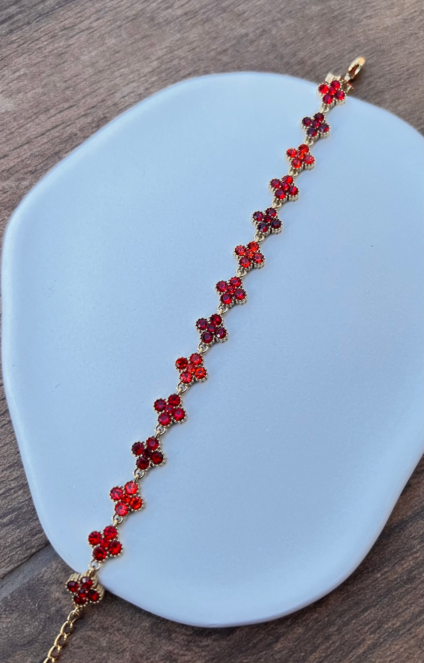 Bracelet Trèfles Duo Rouge