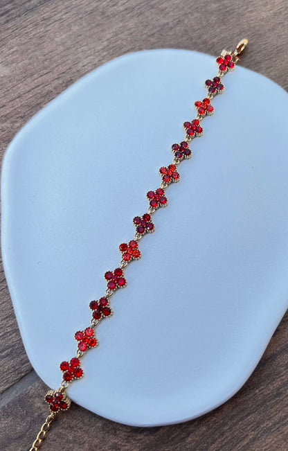 Bracelet Trèfles Duo Rouge