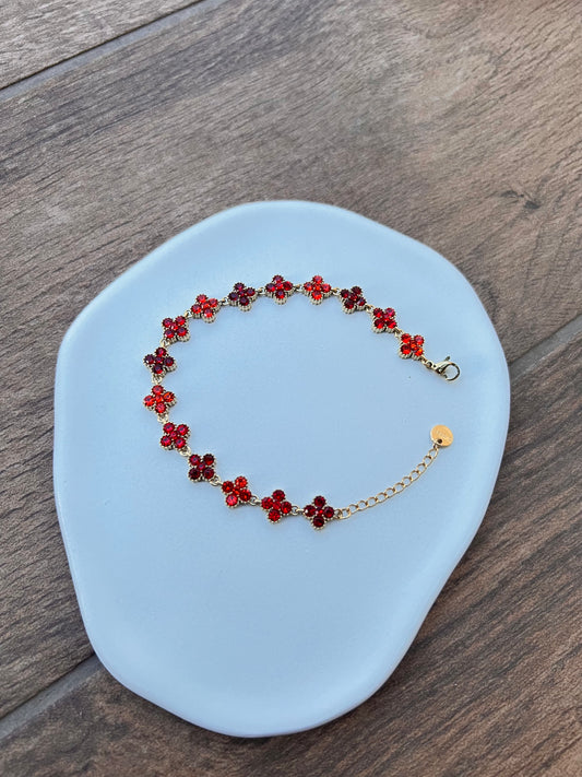 Bracelet Trèfles Duo Rouge