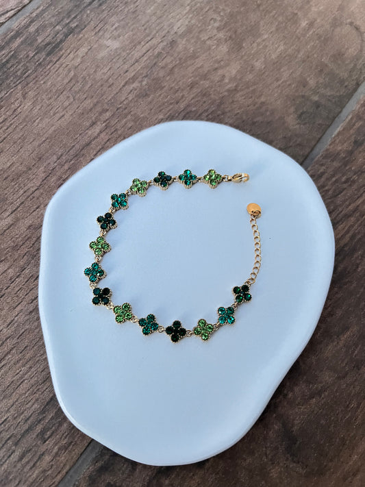 Bracelet Trèfles Trio Vert