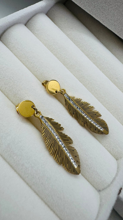 Élyra | Boucles d'oreilles en acier inoxydable - Doré