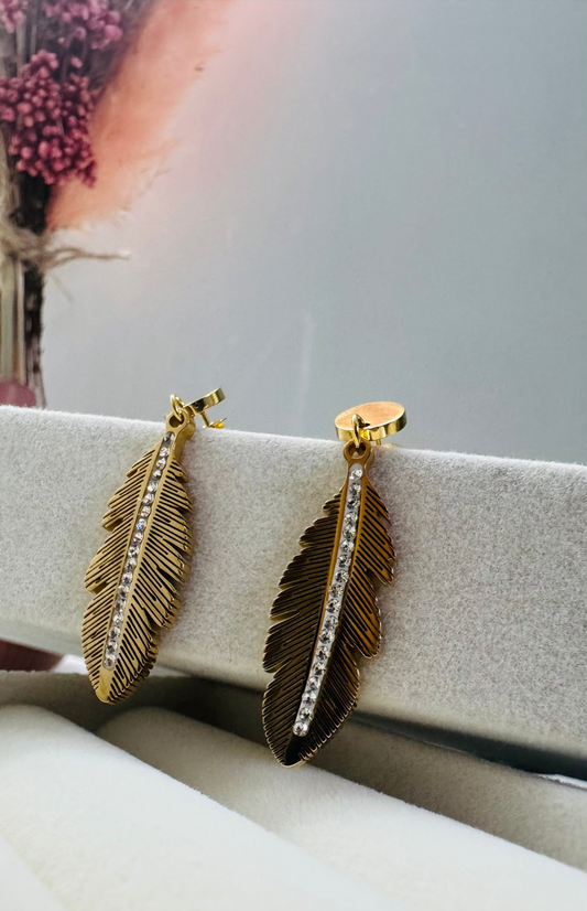 Élyra | Boucles d'oreilles en acier inoxydable - Doré